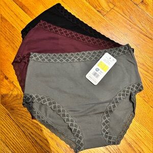 NATORI BLISS BRIEF WOMENS COTTON PANTIES/UNDERWEAR SET OF 3